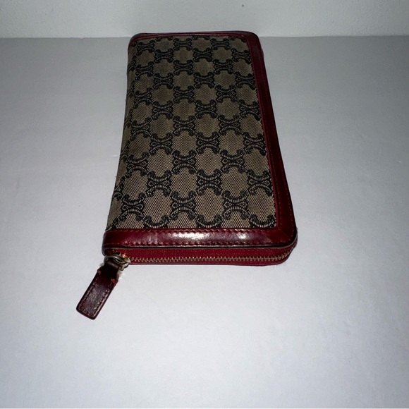 Celine Brown/Beige Canvas/Leather Macadam Envelope Long Clutch Vintage in EUC - Picture 4 of 17